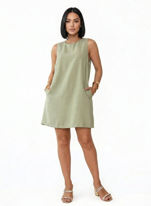 Vestido Curto Premium com Bolsos Funcionais e Zíper Discreto